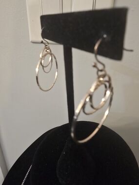 Layered Gold Hoop Dangle Earrings - Women's Jewelry